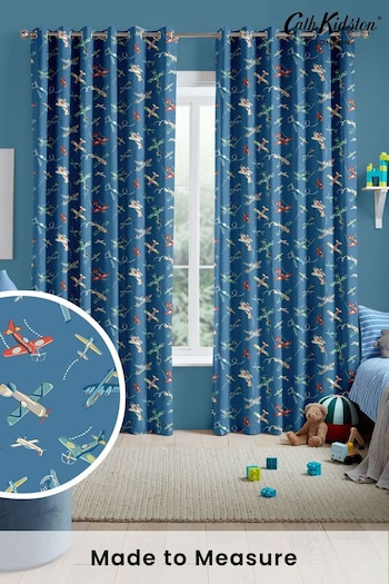Cath Kidston Mid Blue Kids Planes Made To Measure Curtains (C07120) | £82