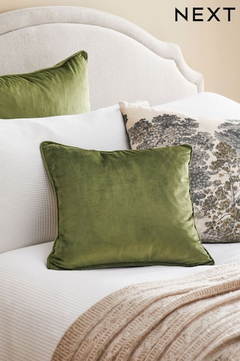 Olive Green 43 x 43cm Matte Velvet Cushion (C07160) | £7