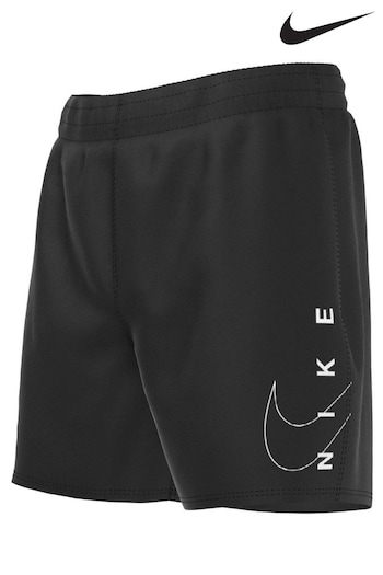 Nike back Black 4 Inch Volley Split Logo Swim Shorts (C07245) | £23