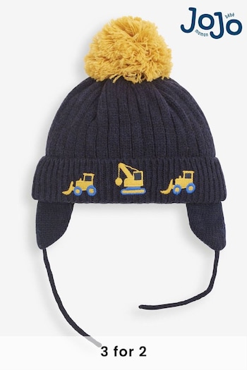 JoJo Maman Bébé Navy Boys' Digger Appliqué Hat (C07247) | £16.50
