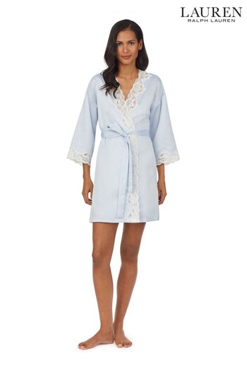 Lauren Ralph Lauren Blue Satin Kimono Robe (C07254) | £89
