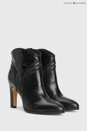 Tommy Hilfiger Black High Heel Leather Ankle Boots (C07595) | £180