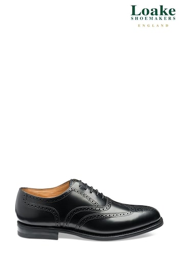 Loake 302Brg Black Polished Leather Brogue Oxford Shoes chic (C07621) | £175