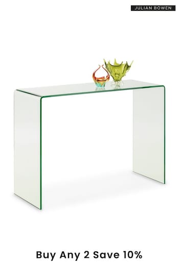 Julian Bowen Clear Amalfi Tempered Glass Console Table (C07772) | £350