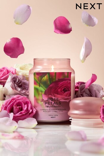 Pink Rose Petals Large Jar Candle (C07845) | £15