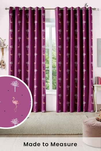 Sara Miller Pink Flamingo Made To Measure Curtains (C07884) | £91