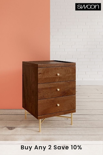Swoon Brown Halle Bedside Table (C07973) | £289