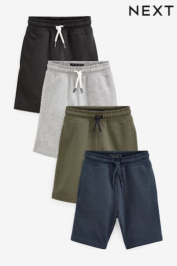 Black/Navy Blue/Khaki Green /Grey 4 Pack Basic Jersey Shorts (3-16yrs) (C08303) | £24 - £44