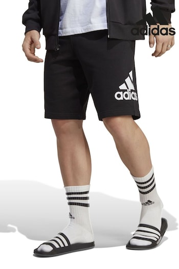 adidas Black Sportswear Essentials Big Logo French Terry Shorts (C08434) | £25