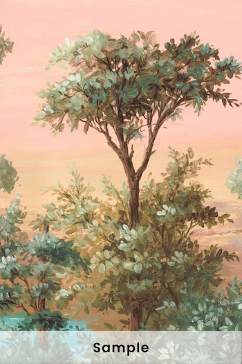 Woodchip & Magnolia Pink Oasis Border Sample Wallpaper (C08512) | £2