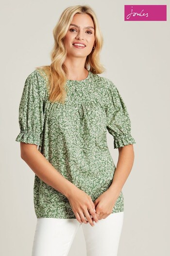 Joules Green Curved Yoke Blouse (C08605) | £39.95
