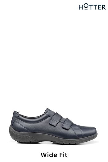 Hotter Leap II Wide Fit Blue Touch-Fastening Shoes (C08612) | £89