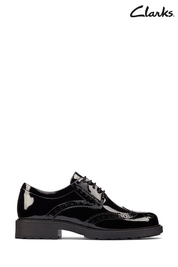 Clarks Black Patent Orinoco 2 Limit Shoes (C08732) | £80