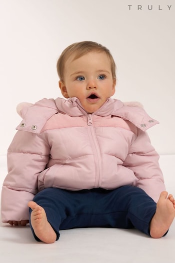 Truly Baby Pink Blush Padded Coat (C08799) | £45