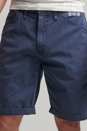 Superdry Blue Organic Cotton Vintage Carpenter Shorts (C08830) | £45