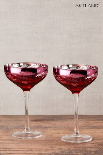 The DRH Collection Clear Clear Set of 2 Bloom Champagne Saucers (C08892) | £32