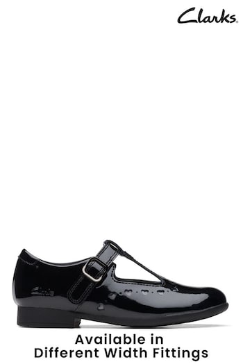 Clarks Black Patent Multi Fit Patent Scala Dress Shoes Praline (C09022) | £44