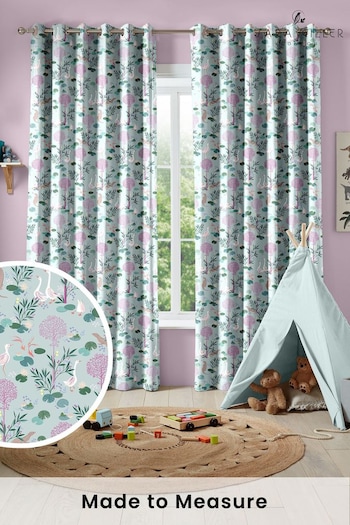 Sara Miller Pale Blue Riverbank Tales Made To Measure Curtains (C09044) | £91