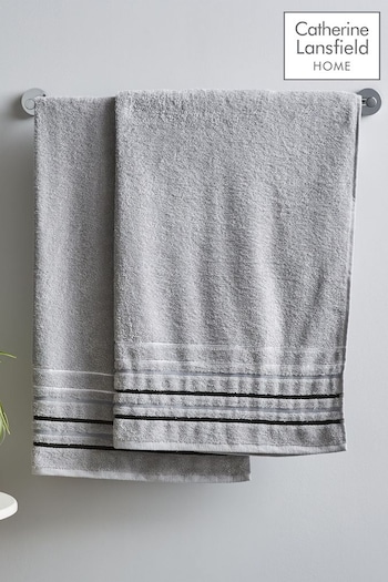 Catherine Lansfield Set of 2 Grey Towels (C09095) | £30