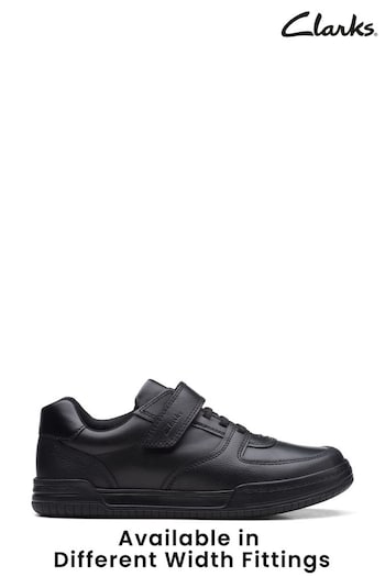 Clarks Black Multi Fit Leather Fawn Lay entre Shoes (C09423) | £51
