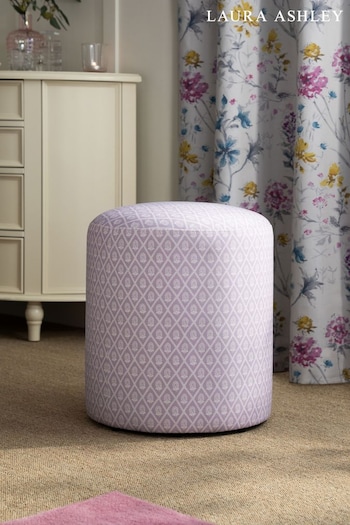 Laura Ashley Velvet Porchester Lilac Denford Small Stool (C09475) | £85