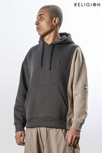Religion Grey Relaxed Fit Hoodie (C09534) | £80