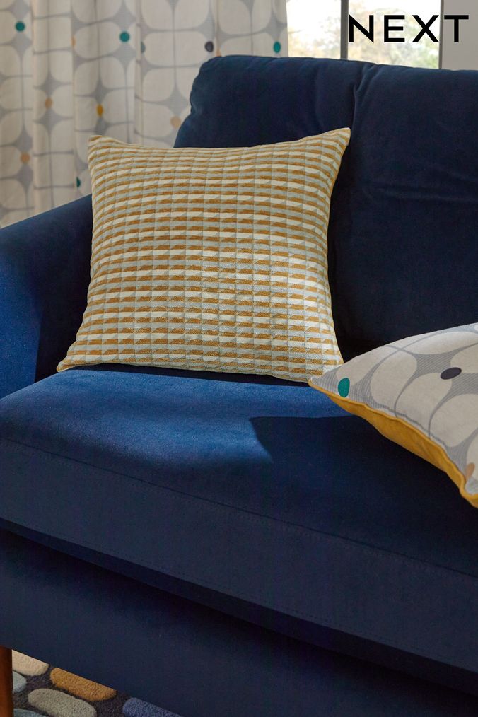 Ochre geometric cushions sales