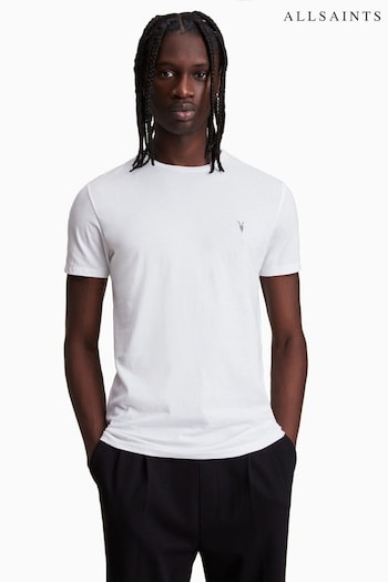 AllSaints Tonic Short Sleeved White Crew T-Shirt (C09737) | £32