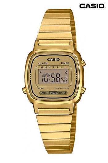 Casio 'Classic Collection' Gold and LCD Gold Plated Stainless Steel Quartz Chronograph Watch (C09741) | £50