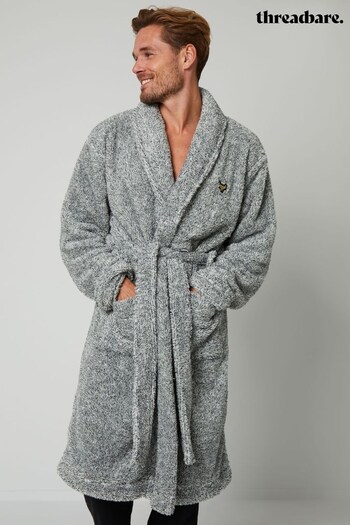 Threadbare Grey Cosy Soft Fleece Dressing Gown (C09788) | £30