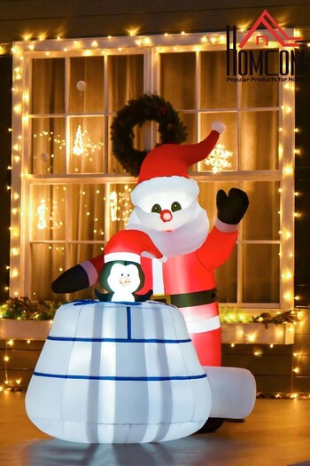Homcom White 5ft Inflatable Santa Penguin Igloo Decoration (C09808) | £73
