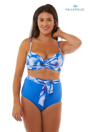 Seaspray Blue Eleanor Floral Under Wire Bikini Top (C09833) | £42