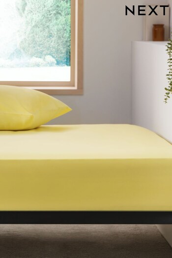 Yellow Easy Care Polycotton Fitted Sheet (C09863) | £6 - £13