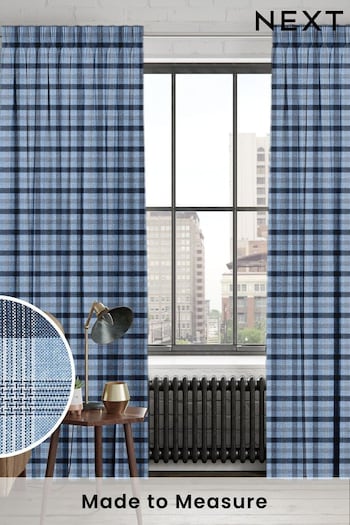 Blue Cleveland Made To Measure Curtains (C09988) | £109