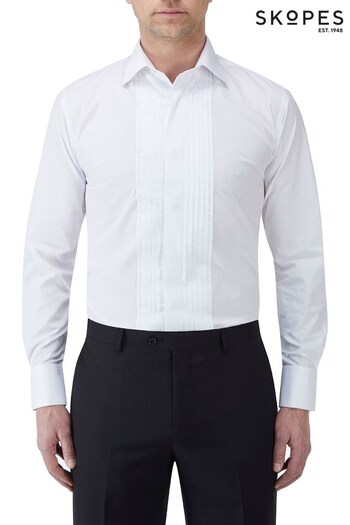 Skopes Tailored Fit White Pleat Formal Dress Shirt (C10016) | £29