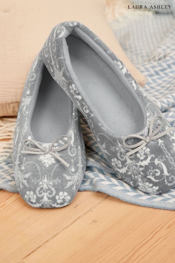 Laura Ashley Grey Ballet Slippers (C10046) | £14