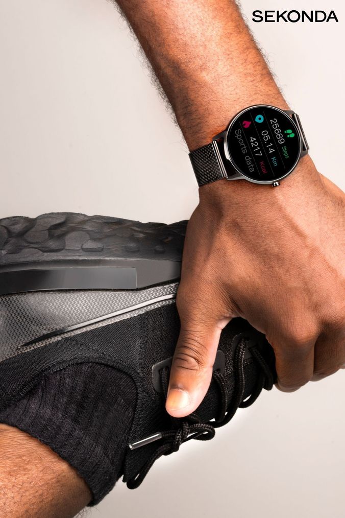 Mens black cheap smart watch