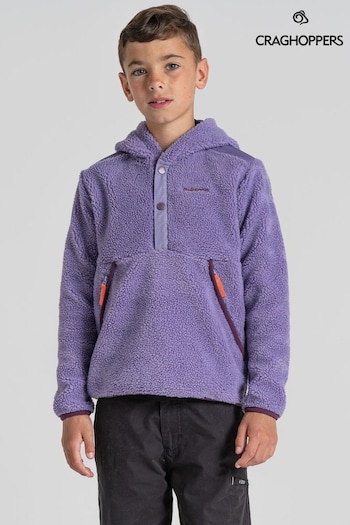 Craghoppers Purple Mitson Hooded Overhead Fleece (C10232) | £38