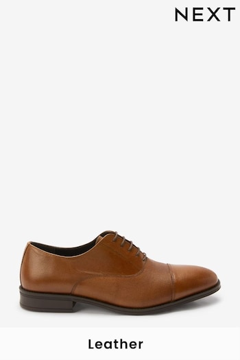 Tan Brown Leather Oxford Toe Cap Shoes (C10643) | £39