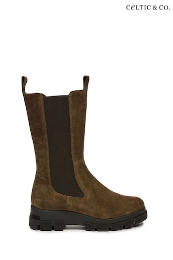 Celtic & Co. Chunky Tall Brown Chelsea Boots HAZEL (C10666) | £175