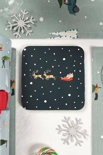 Sophie Allport Set of 4 Blue Home For Christmas Coasters (C10826) | £17