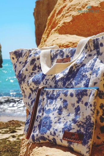 Seaspray Blue Tie-Dye Beach Bag & Purse Set (C11040) | £49