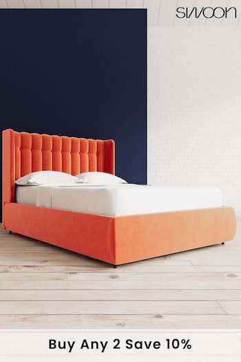 Swoon Easy Velvet Burnt Orange Kipling Divan Bed (C11659) | £1,259 - £1,349