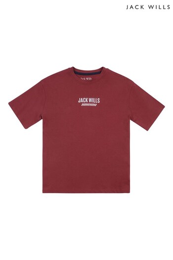 Jack Wills Oversized Red Ski T-Shirt (C11800) | £22 - £30
