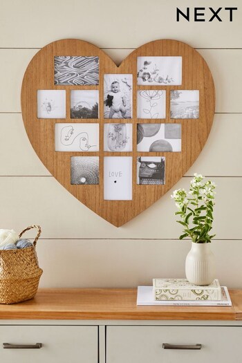 Natural Bronx Heart Shaped Collage Picture Frame (C11861) | £45