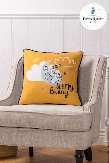 Peter Rabbit™ Yellow Sleepy Head Timeless Cushion (C11870) | £18