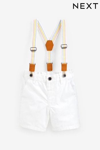 White Chino Shorts with Braces (3mths-7yrs) (C12080) | £11 - £13
