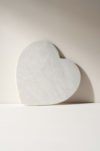 Truly White Marble Heart Serving Board (C12101) | £40