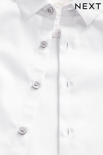 White Long Sleeve Smart Trimmed Shirt (3-16yrs) (C12742) | £14 - £19