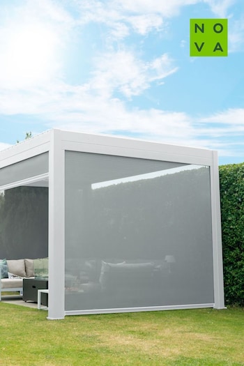 Nova Outdoor Living White Pergola Pull Down Screen - 3m (C12864) | £500